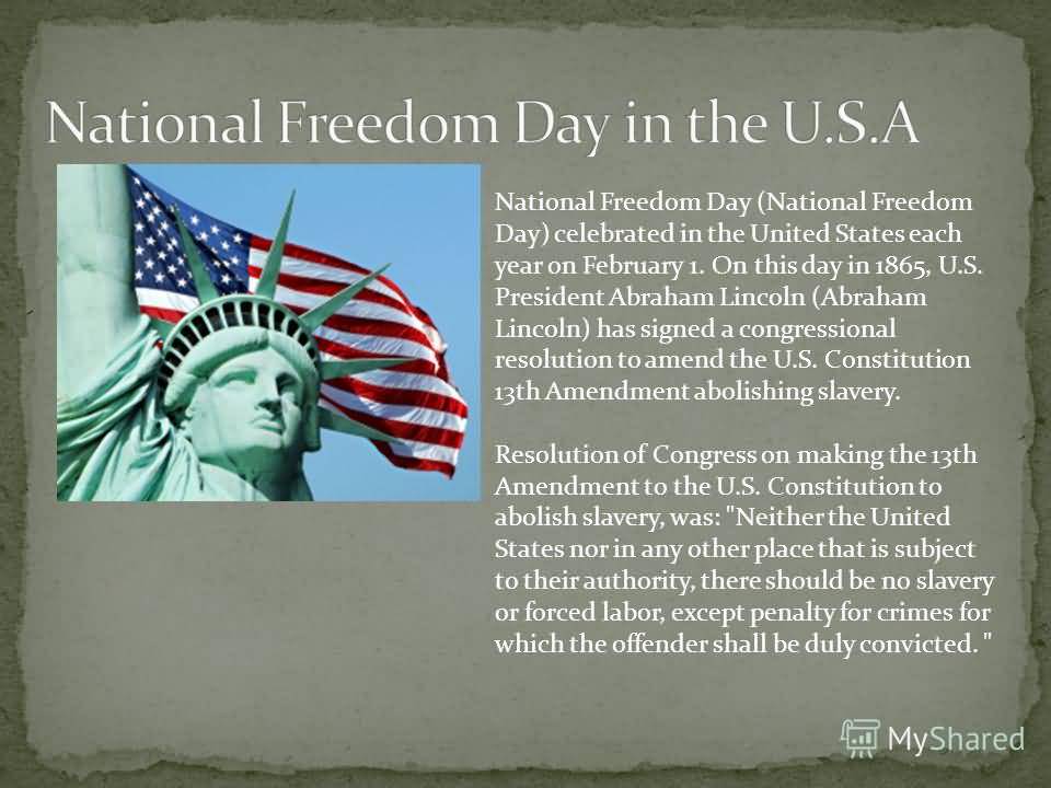 National Freedom Day In The USA