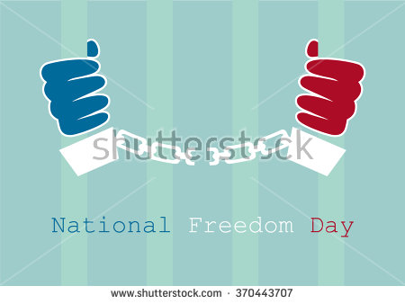 National Freedom Day Manacles On Hand Illustration