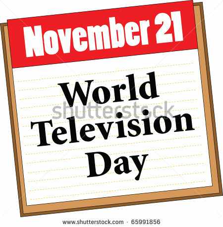 November 21 World Television Day Sign Board