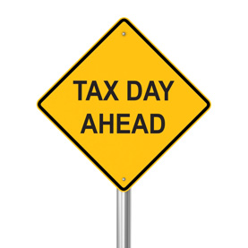 Tax Day Ahead Signboard Clipart