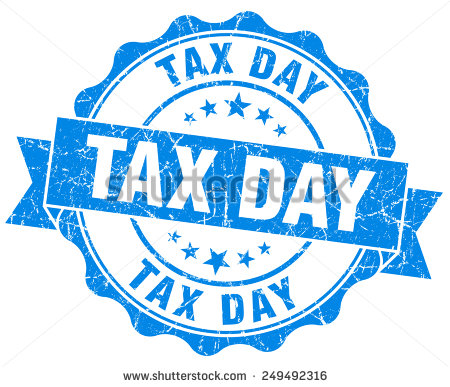 Tax Day Grunge Seal Isolated On White