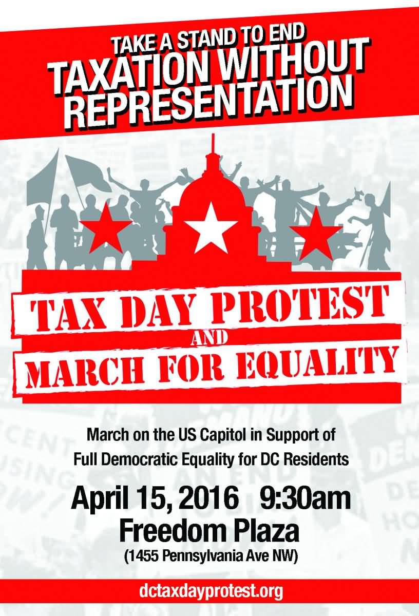 Tax Day Protest And March For Equality Poster