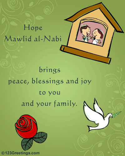 Hope Mawlid al-Nabi Brings Peace, Blessings And Joy To You And Your Family Greeting Card