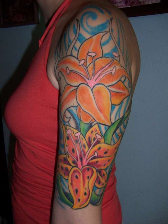 sleeve tiger lily tattoo 36 Latest Lily Sleeve On Tattoos