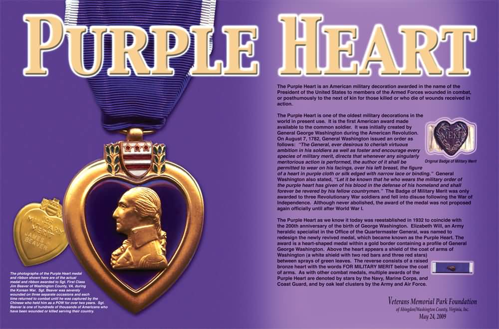 Purple Heart Day Wishes Poster