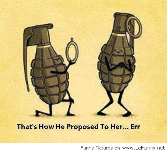 That's How He Proposed To Her Funny Bombs Propose Picture