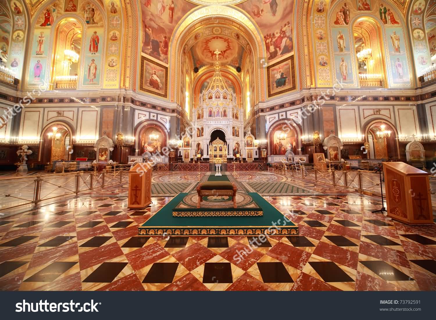 Altar Front View Inside The Cathedral Of Christ The Saviour