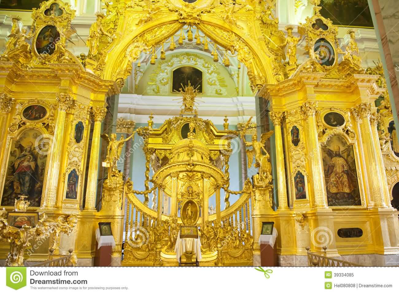 Altar Inside The Peter And Paul Cathedral In Saint Petersburg, Russia