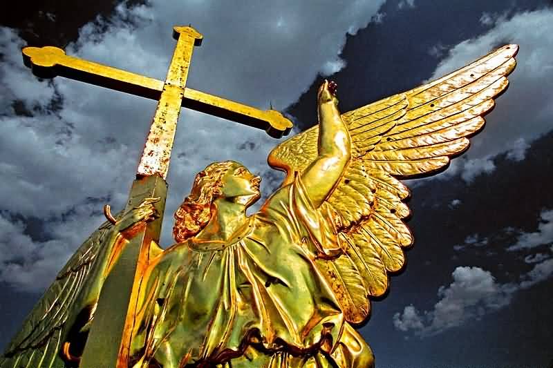 Angel Weather Vane On The Spire Of The Peter And Paul Cathedral In Saint Petersburg