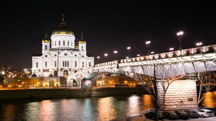 Beautiful View Of Cathedral Of Christ The Saviour At Night