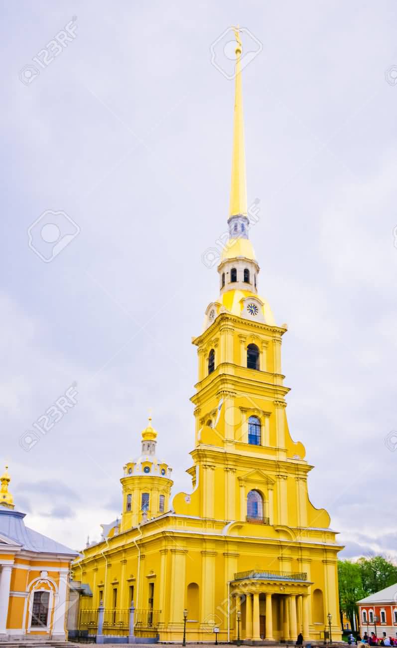 Bell Tower Of The Peter And Paul Cathedral In Saint Petersburg