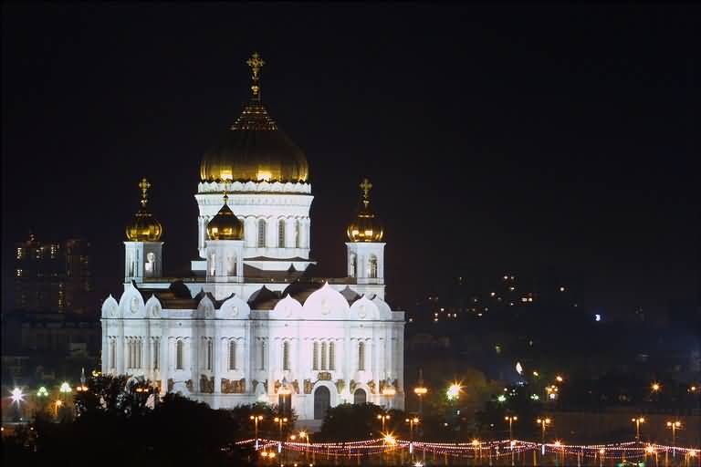 Cathedral Of Christ The Saviour Lit Up At Night