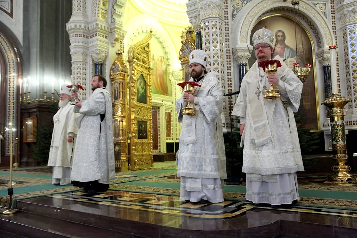 Christmas Eve Orthodox Celebration Inside The Cathedral Of Christ The Saviour