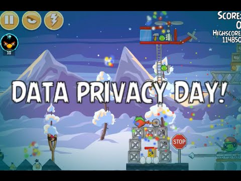 Data Privacy Day Angry Birds Game In Background