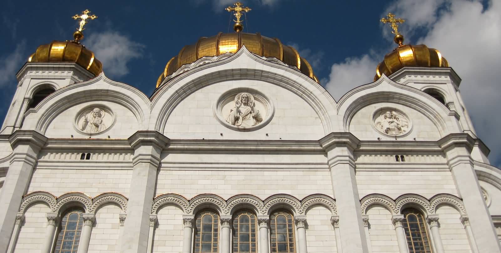 Front Facade Of The Cathedral Of Christ The Saviour