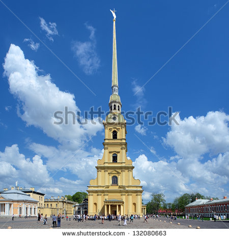 Front View Of The Peter And Paul Cathedral In Peter And Paul Fortress