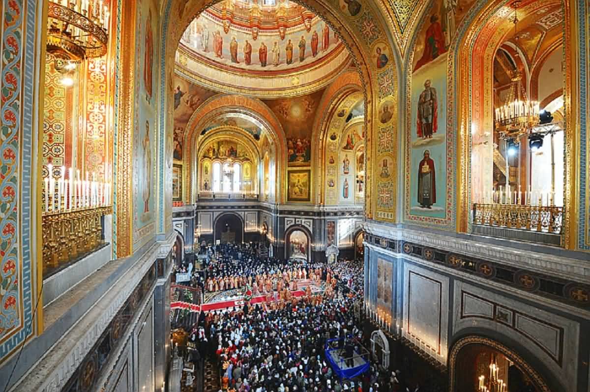 Gathering Inside The Cathedral Of Christ The Saviour