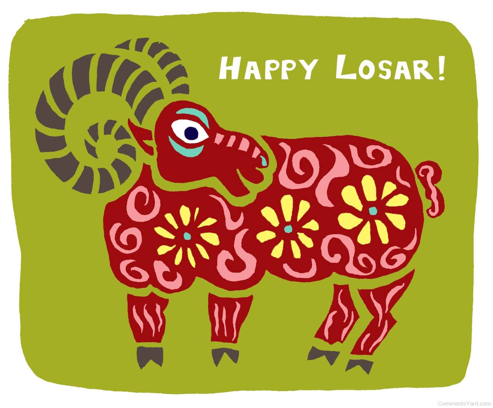 Happy Losar Sheep Card