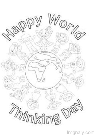 Happy World Thinking Day Coloring Page