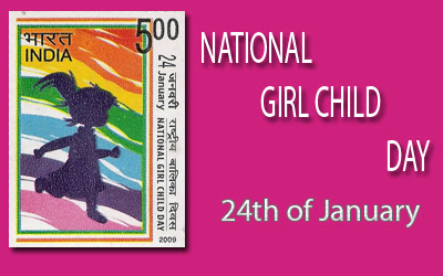 National Girl Child Day 24th Of January Greeting Card