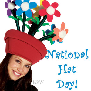 National Hat Day Girl Wearing Flower Pot Hat