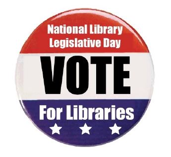 National Library Legislative Day Vote For Libraries US Flag Button