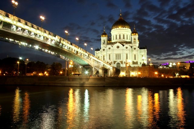 Night View Of The Cathedral Of Christ The Saviour