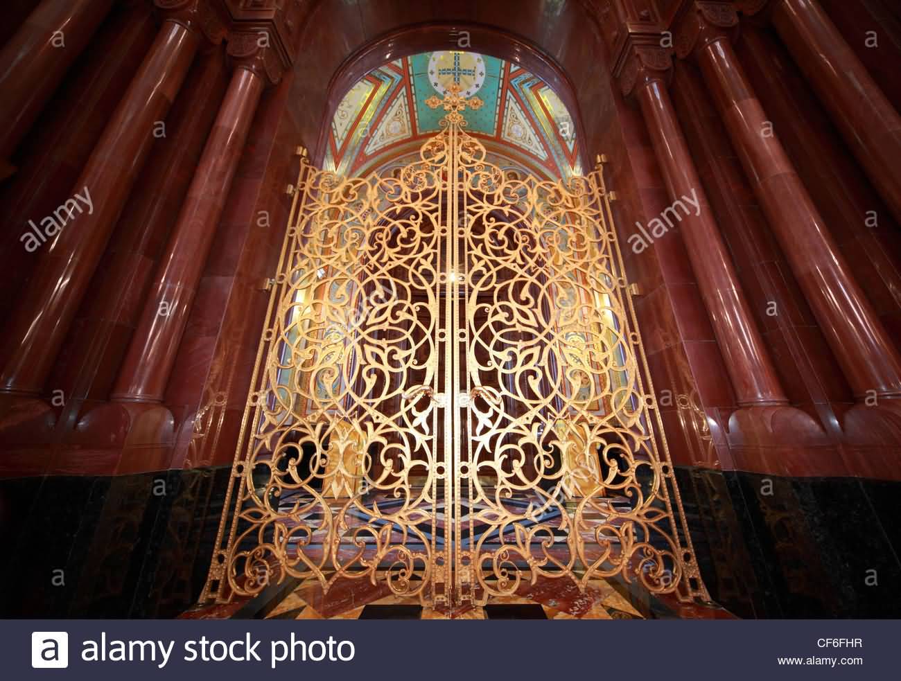 Patterned Gilt DoorInside The Cathedral Of Christ The Saviour