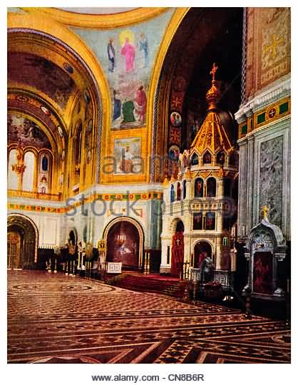 Side View Of Altar Inside The Cathedral Of Christ The Saviour