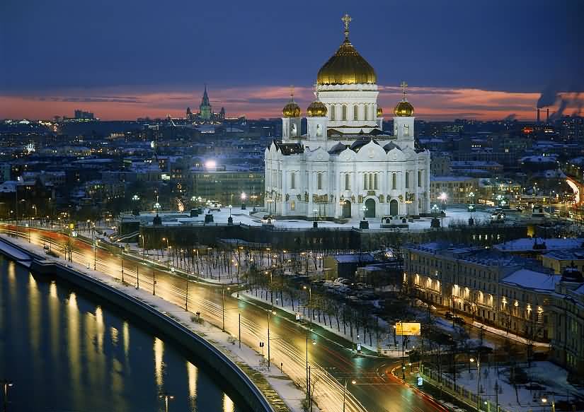 Stunning Night View Of The Cathedral Of Christ The Saviour