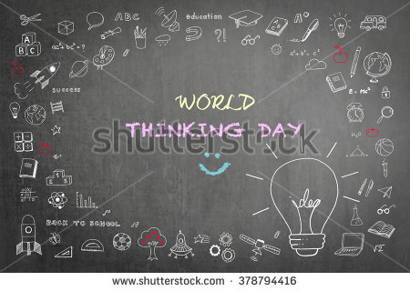 World Thinking Day Freehand Chalk Doodle