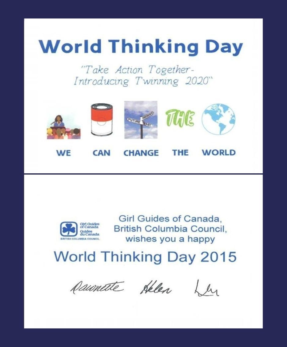 World Thinking Day Take Action Together Introducing Twinning 2020