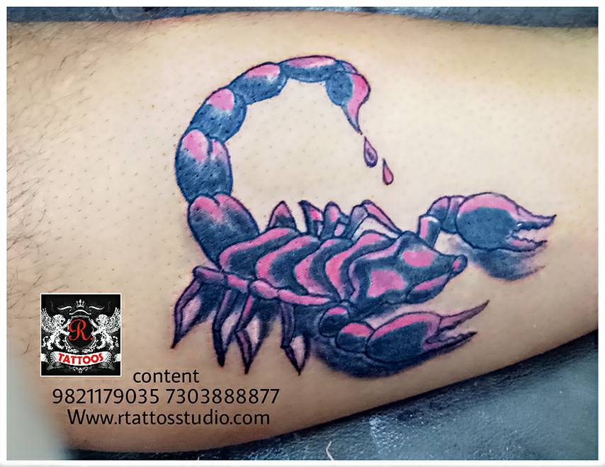 Scorpio tattoos with colour