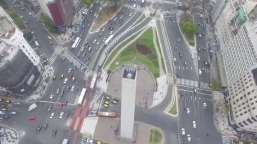 Amazing Top View Of The Obelisco de Buenos Aires