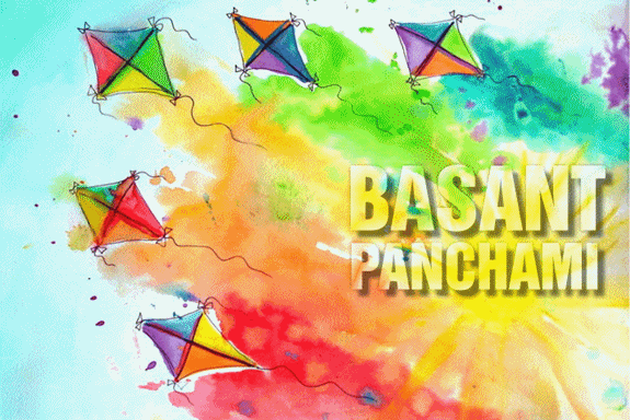 Basant Panchami Wishes Kites Painting