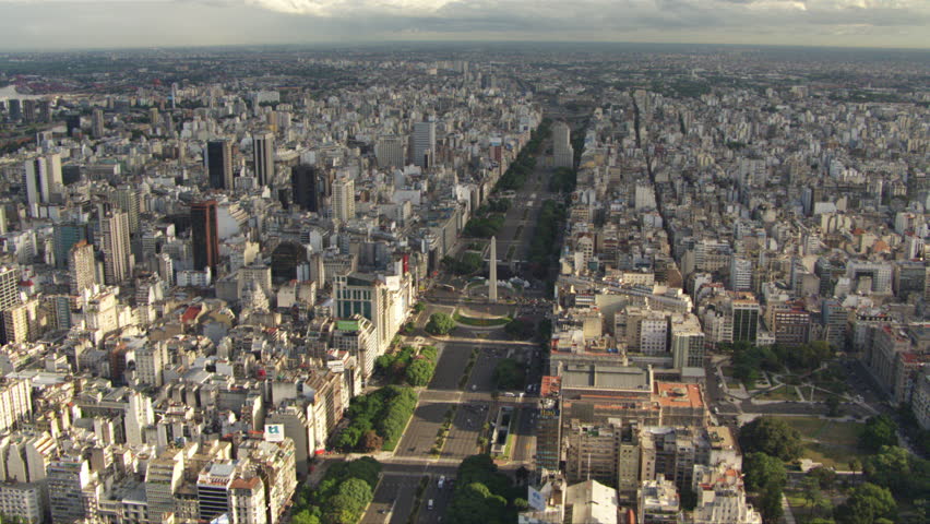 Bird Eye View Of The City And Obelisco de Buenos Aires