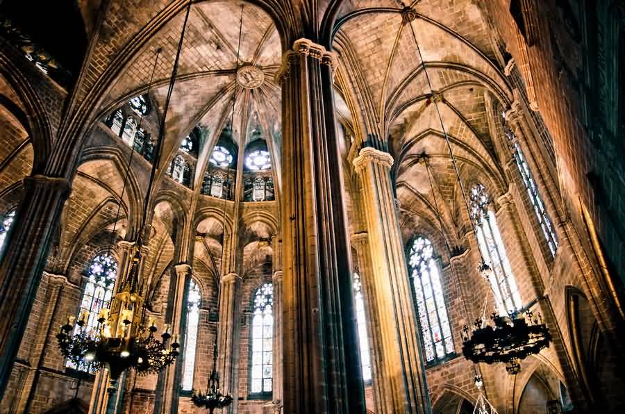 Columns Inside The Palma Cathedral