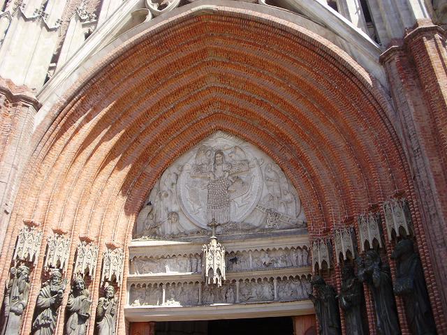 Details Of The Architecture On The Entrance Of The Cathedral Of La Plata