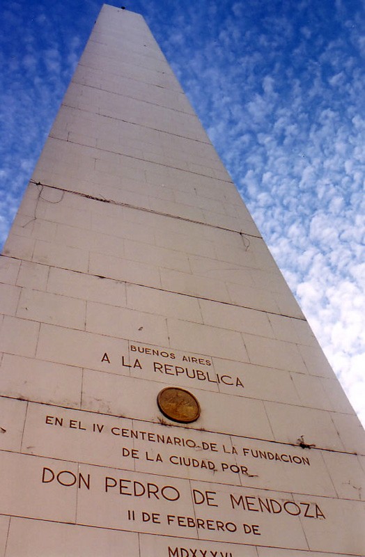 Details Of The Obelisco de Buenos Aires East Side View