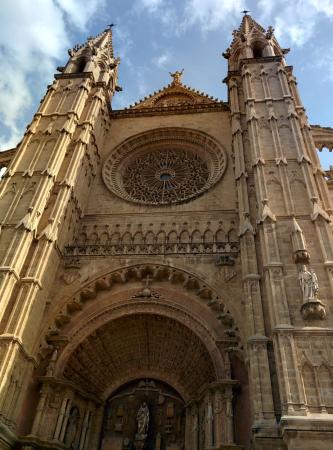 Front Facade Of The Palma Cathedral In Spain