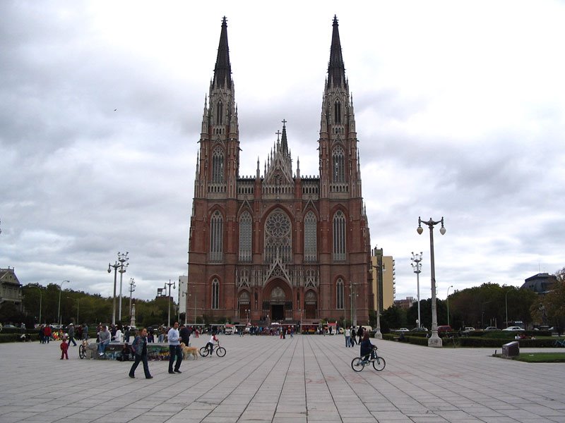 Front Facade of The Cathedral Of La Plata In Argentina