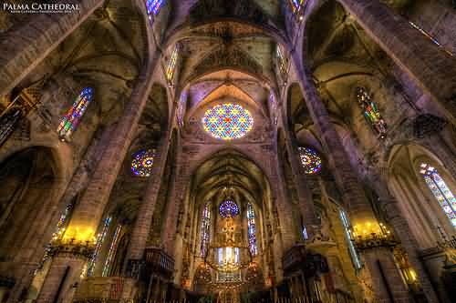 Gothic Interior Of The Palma Cathedral In Spain