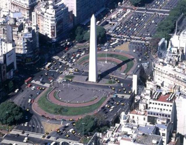 Incredible Aerial View Of The Obelisco de Buenos Aires