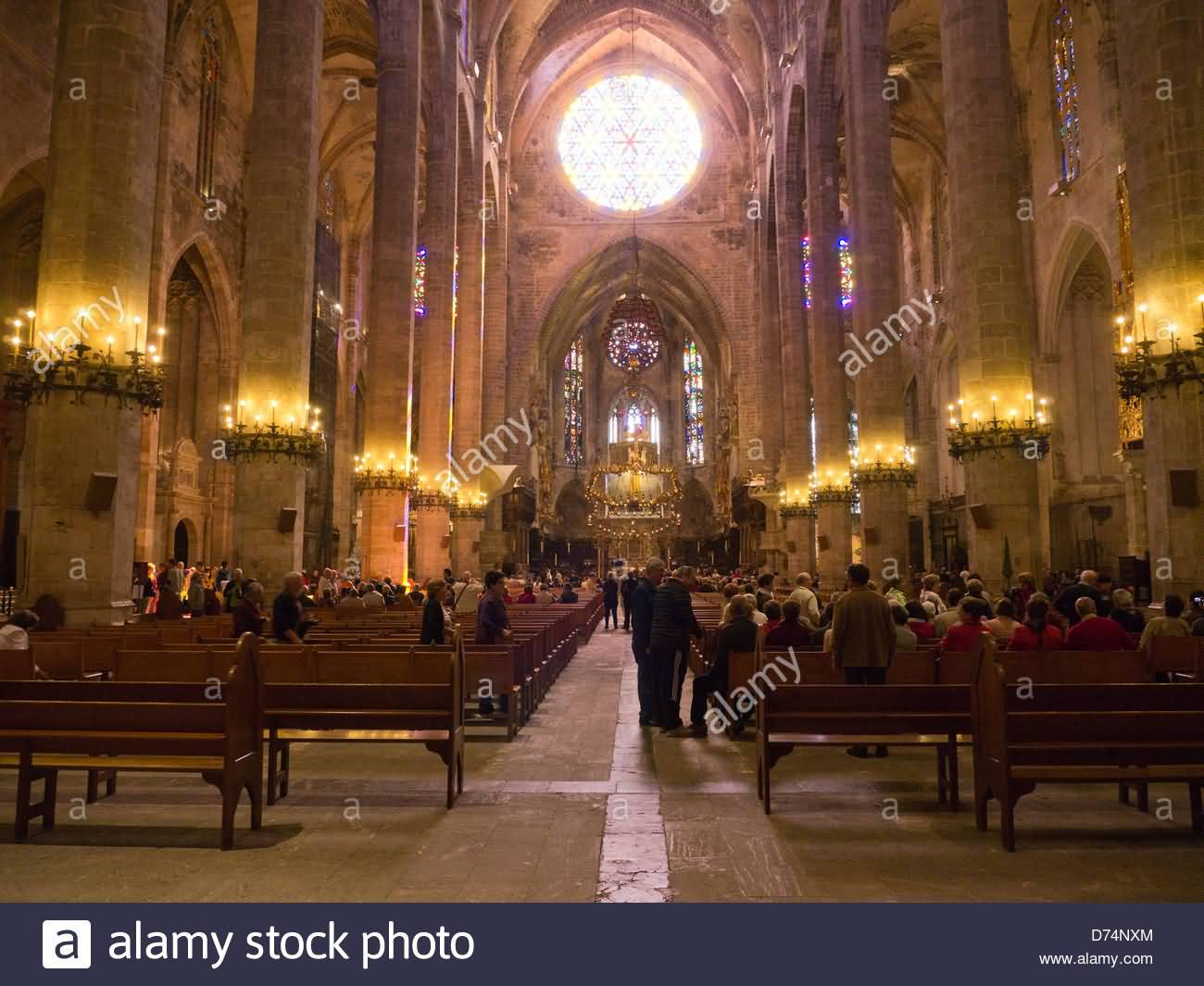 Interior Of Palma Cathedral In Mallorca, Spain