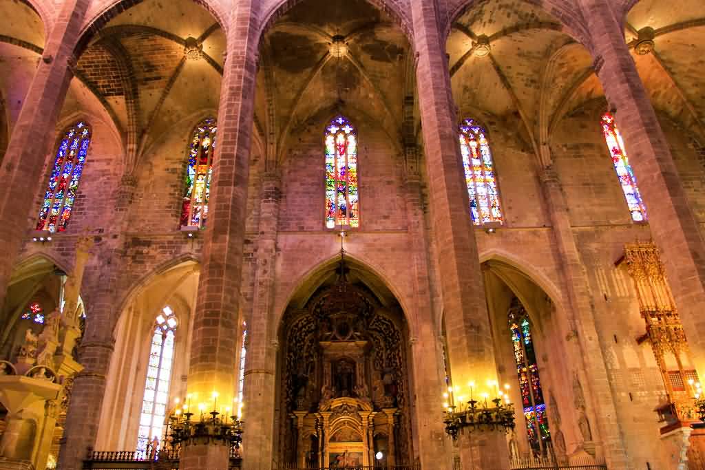 Interior Of The Palma Cathedral In Mallorca, Spain