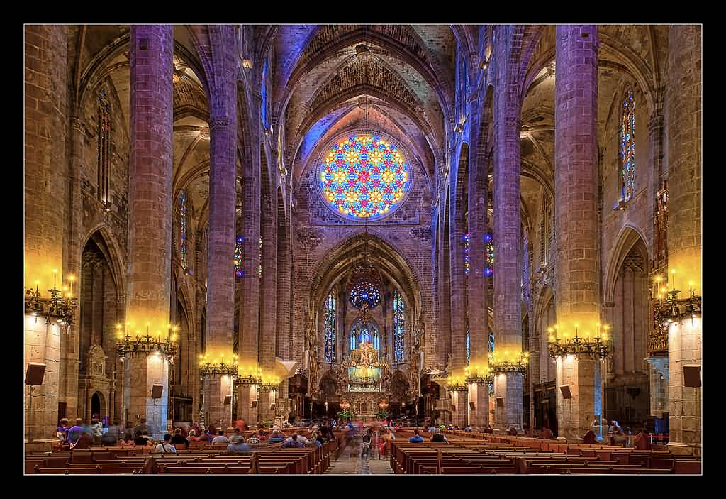 Interior Picture Of Palma Cathedral In Spain