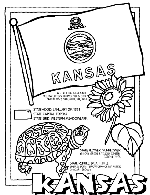 Kansas Day Coloring Page