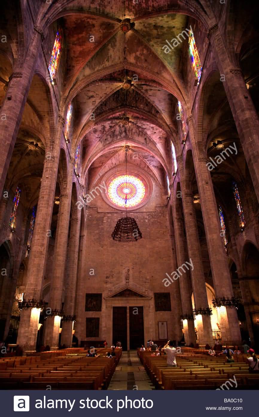 Main Aisle Inside The Palma Cathedral