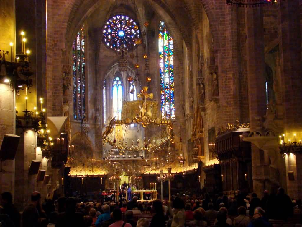 Mass Gathering Inside The Palma Cathedral