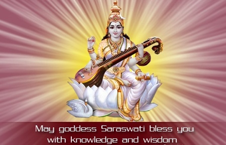 May Goddess Saraswati Bless You With Knowledge And Wisdom Happy Vasant Panchami